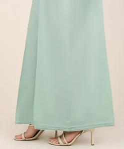 Sale Sapphire Solid Cambric Flared Pants Mint Green