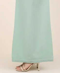 Sale Sapphire Solid Cambric Flared Pants Mint Green