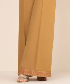 Outlet Sapphire Solid Cambric Flared Pants Brown