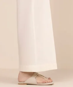 Online Sapphire Solid Cambric Flared Pants Off White