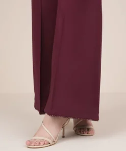 Online Sapphire Solid Cambric Flared Pants