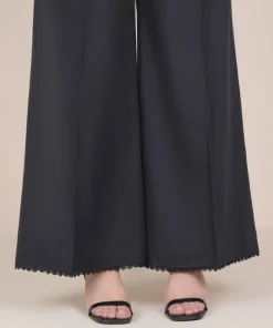 Clearance Sapphire Solid Cambric Flared Pants