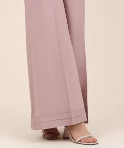 Hot Sapphire Solid Cambric Flared Pants Pink
