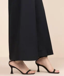 Clearance Sapphire Solid Cambric Flared Pants Black
