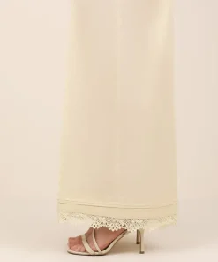 Online Sapphire Solid Cambric Flared Pants Beige