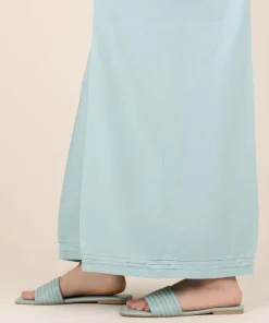Clearance Sapphire Solid Cambric Flared Pants Ice Blue
