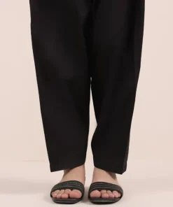 Hot Sapphire Solid Cambric Shalwar Black