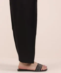 Hot Sapphire Solid Cambric Shalwar Black