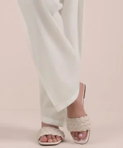 Hot Sapphire Solid Cambric Shalwar White