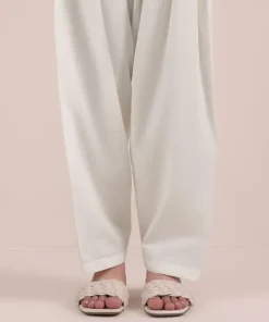 Hot Sapphire Solid Cambric Shalwar White