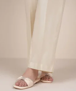 Clearance Sapphire Solid Cambric Straight Pants
