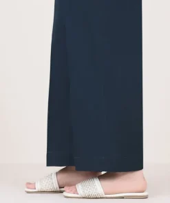 Hot Sapphire Solid Cambric Straight Pants