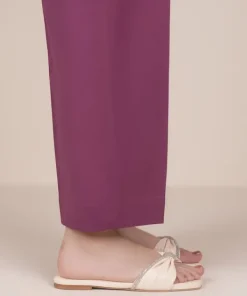 Fashion Sapphire Solid Cambric Straight Pants