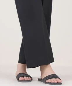 Online Sapphire Solid Cambric Straight Pants