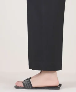 Online Sapphire Solid Cambric Straight Pants