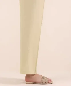 Best Sapphire Solid Cambric Straight Pants Beige