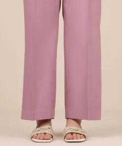 Clearance Sapphire Solid Cambric Straight Pants Purple
