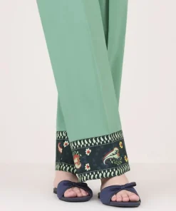 Fashion Sapphire Solid Cambric Straight Pants