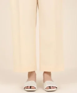 Online Sapphire Solid Cambric Straight Pants Beige