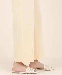 Online Sapphire Solid Cambric Straight Pants Beige