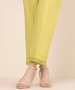 Sale Sapphire Solid Cambric Straight Pants Green