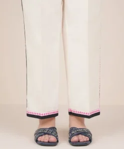Sale Sapphire Solid Cambric Straight Pants