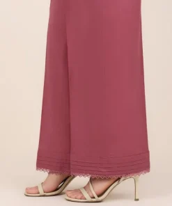 Sale Sapphire Solid Cambric Straight Pants Pink