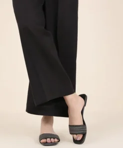 Hot Sapphire Solid Cotton Culottes Black