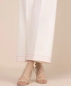 Sale Sapphire Solid Cotton Satin Culottes White