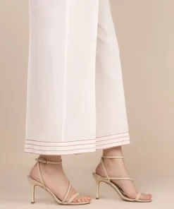 Sale Sapphire Solid Cotton Satin Culottes White
