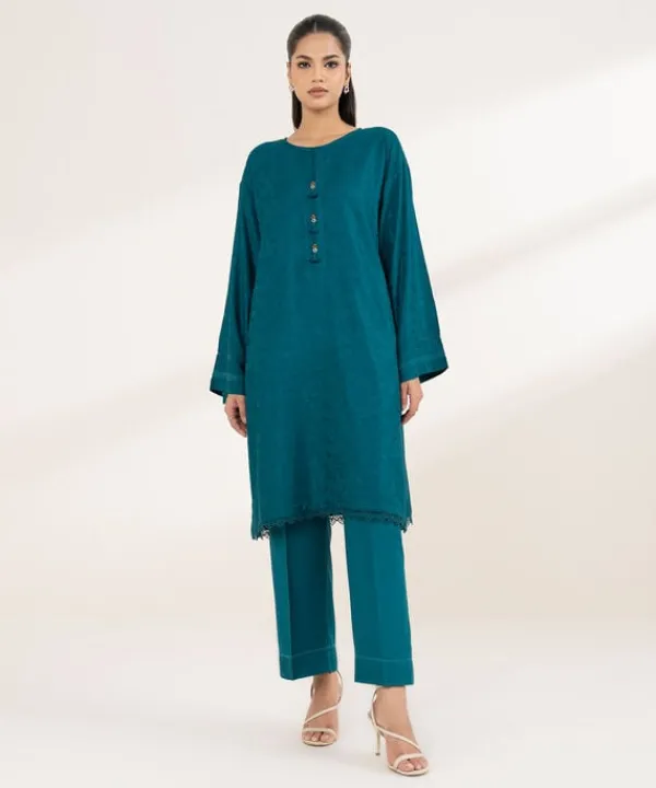 Sale Sapphire Solid Jacquard Shirt