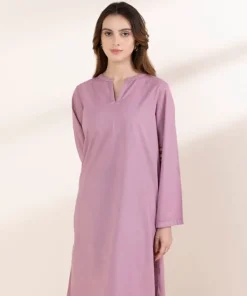 Clearance Sapphire Solid Lawn Shirt Purple