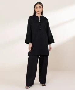 Best Sapphire Solid Lawn Shirt Black