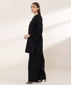 Best Sapphire Solid Lawn Shirt Black