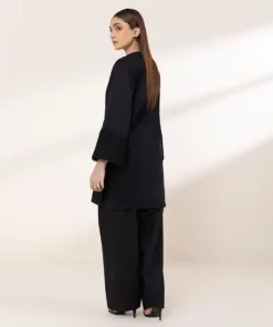 Best Sapphire Solid Lawn Shirt Black
