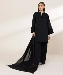 Best Sapphire Solid Lawn Shirt Black