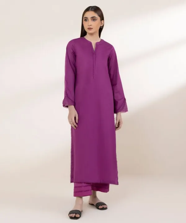 Best Sapphire Solid Lawn Shirt Purple