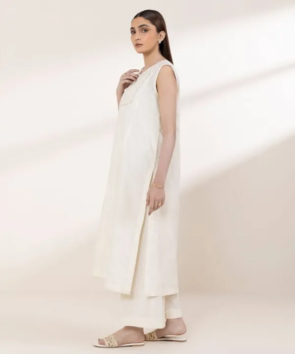Outlet Sapphire Solid Lawn Shirt Off White