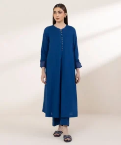 Discount Sapphire Solid Lawn Shirt Blue