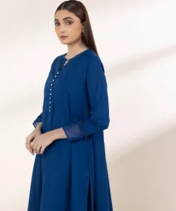 Discount Sapphire Solid Lawn Shirt Blue