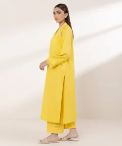 Best Sapphire Solid Lawn Shirt Yellow