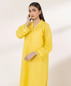 Best Sapphire Solid Lawn Shirt Yellow