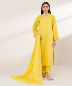 Best Sapphire Solid Lawn Shirt Yellow