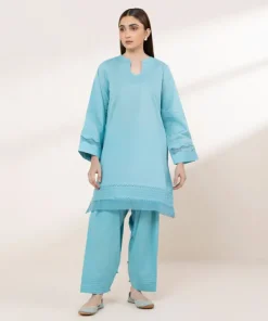 Clearance Sapphire Solid Lawn Shirt Blue