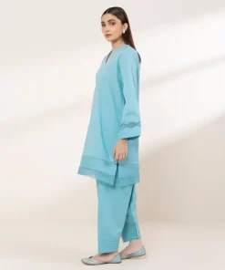 Clearance Sapphire Solid Lawn Shirt Blue