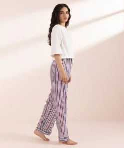 Hot Sapphire Stripe Print Woven Trousers Multi