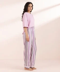 Hot Sapphire Stripe Print Woven Trousers Multi