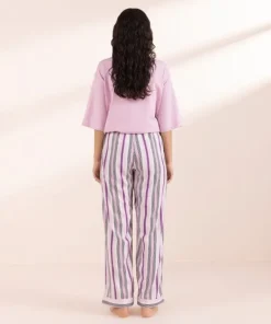 Hot Sapphire Stripe Print Woven Trousers Multi