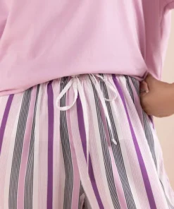 Hot Sapphire Stripe Print Woven Trousers Multi
