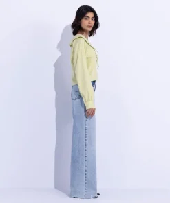 New Sapphire Textured Cropped Top Lime Green
